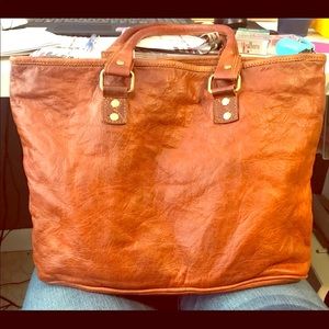 Soft distressed leather bag